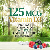 Suplemento de Vitamina D3 5000 IU, Nature's, 60 Tabletas Chewable