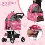 Carrito para mascotas MoNiBloom 3 en 1 con transportín desmontable