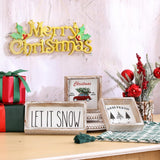 Cartel Feliz Navidad Decoración Navideña para Estantes,Metal