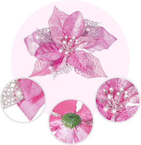 Flores artificiales navideñas WILLBOND 36 Piezas Poinsettia