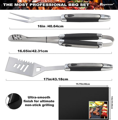 Set de Accesorios para BBQ 21pc ROMANTICIST, Acero Inoxidable