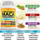 Suplemento de Ashwagandha Maca y Fenogreco con Ginseng