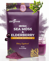KIKI Green Sea Moss Powder con Elderberry - Suplemento Vegano 6 oz
