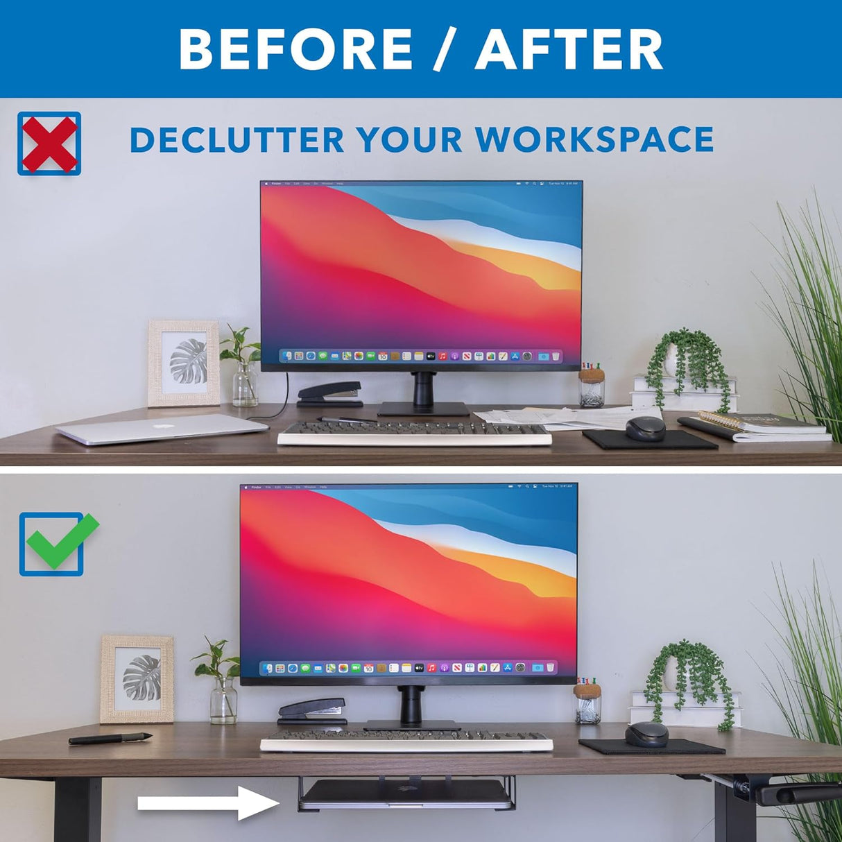 Soporte para computadora portátil debajo del escritorio