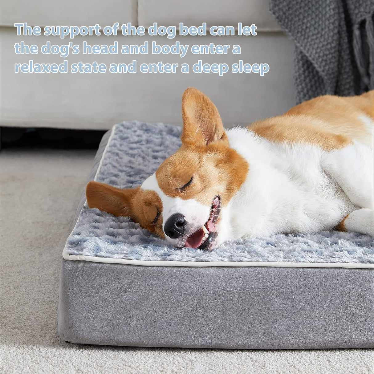 Cama ortopédica para perros grandes WNPETHOME, espuma huevo 36x27