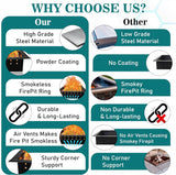 Anillo de fuego sin humo cuadrado - Acero al carbono 36" OD