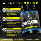 eFlow Creatina Cápsulas, Suplemento de Fuerza 1500mg, 90 cápsulas