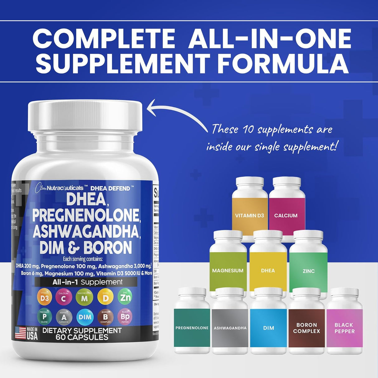 Suplemento 100mg para hombres y mujeres DHEA 200mg
