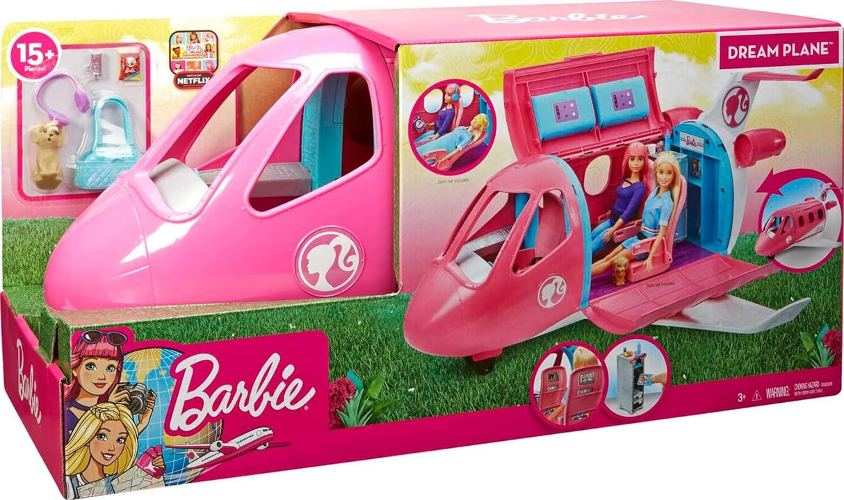 Barbie Dreamplane Set de Avión con 15+ Accesorios y Perro