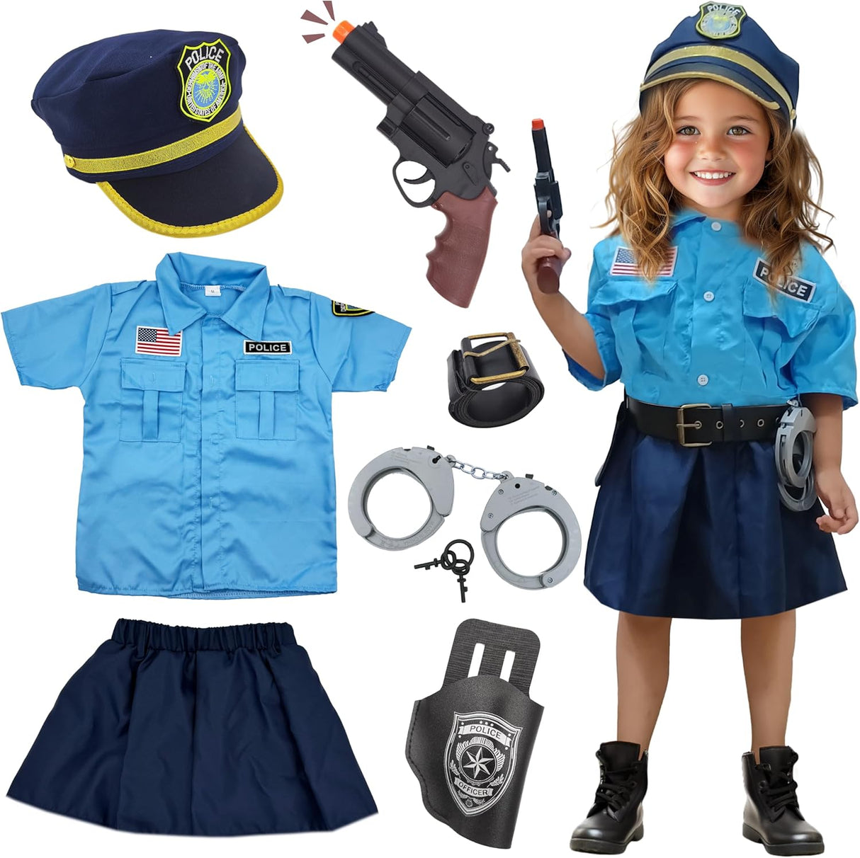 Disfraz de Policía para Niñas, Juego de Rol Infantil, Modelo 2023