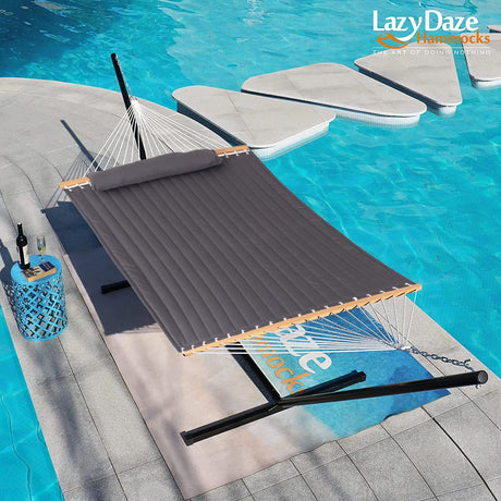 Hamaca Doble 12 FT Lazy Daze, con barra, 450 lbs, exterior