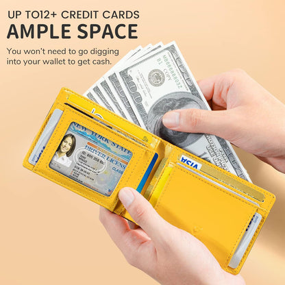 Billetera Slim GSOIAX con RFID, Cuero, Bifold, Clip de Dinero