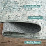LIVEBOX Alfombra Lavable 5x7, Antideslizante, Estilo Boho