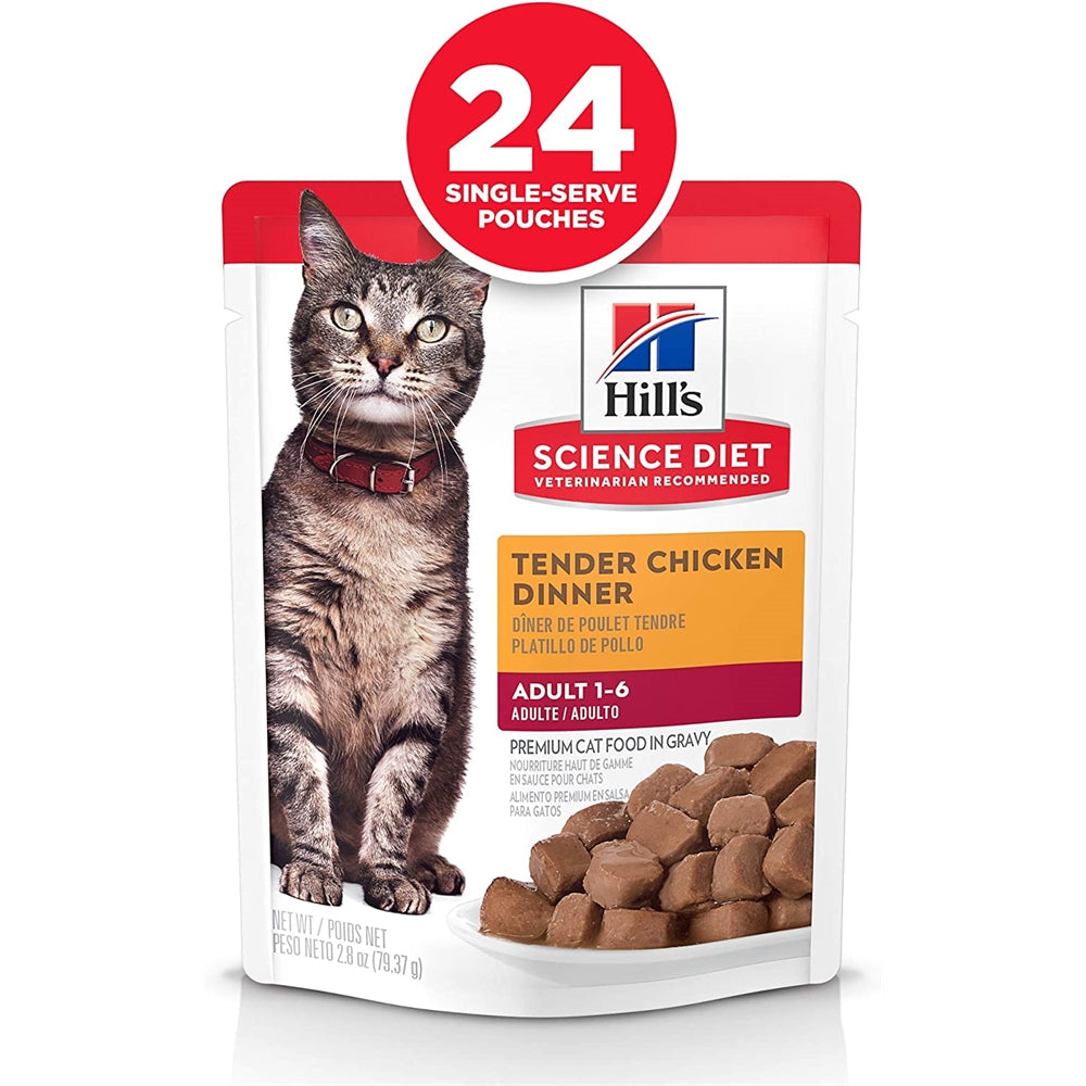 Alimento húmedo para gatos adultos pollo paquete de 24