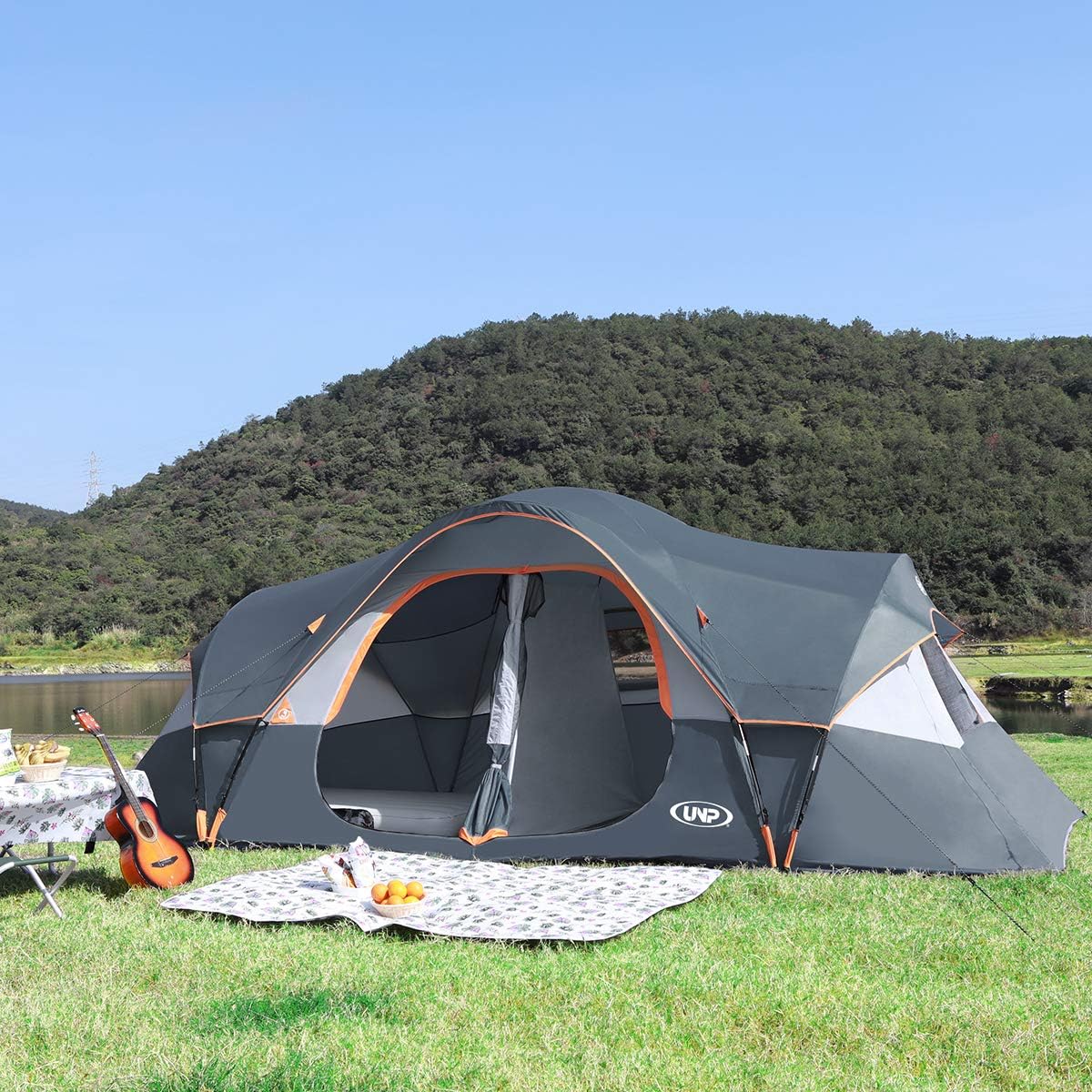 Carpa Familiar UNP 10 Personas, Doble Capa, Impermeable, 2 Habitaciones