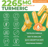 Suplemento Orgánico de Cúrcuma Extra Fuerza 2265mg con Jengibre