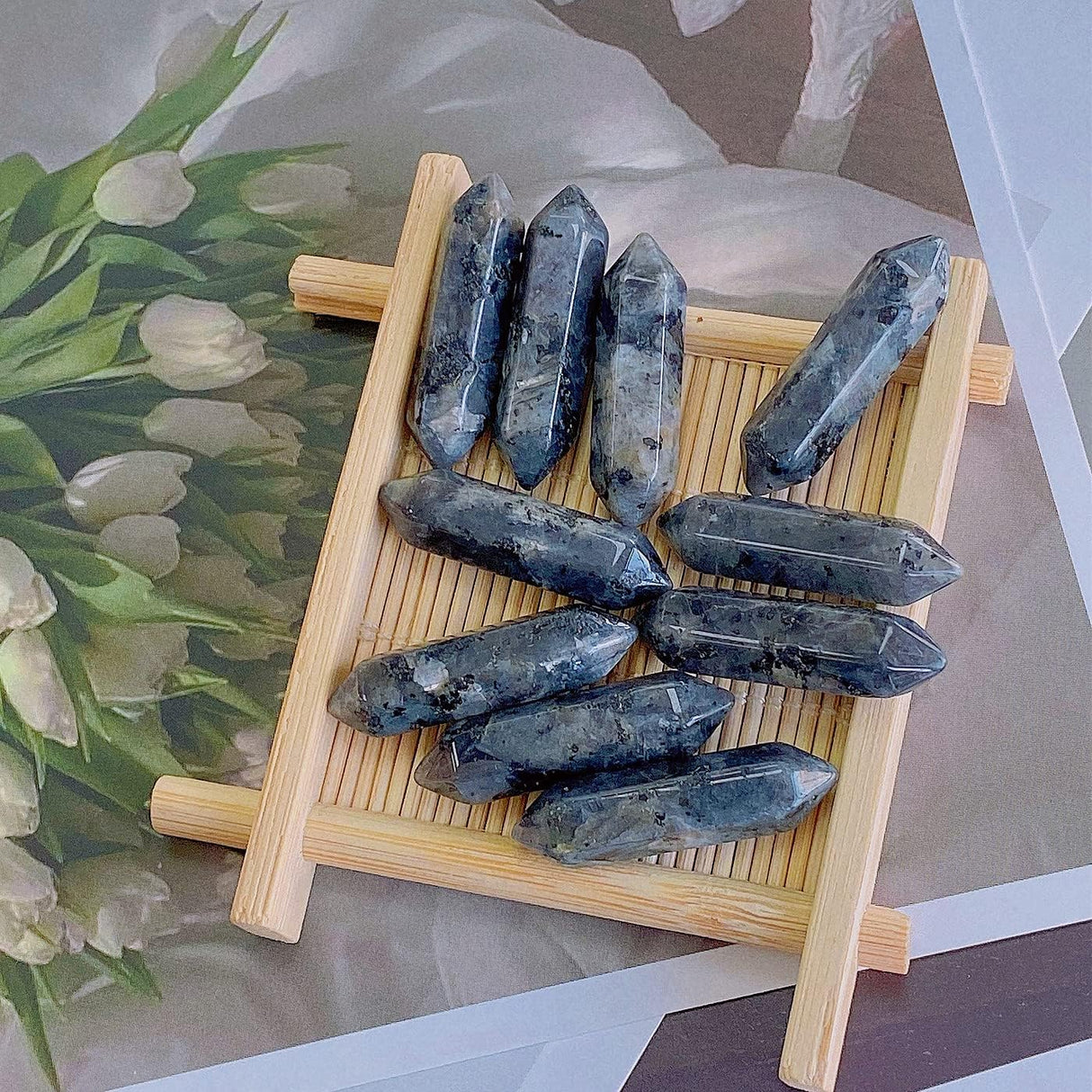Varitas de Labradorita para Meditación y Terapia Energética