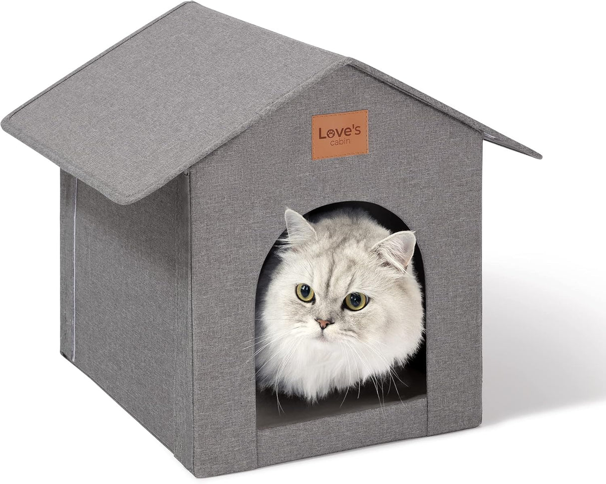 Casa para gatos Love's Cabin, aislada y resistente al clima.