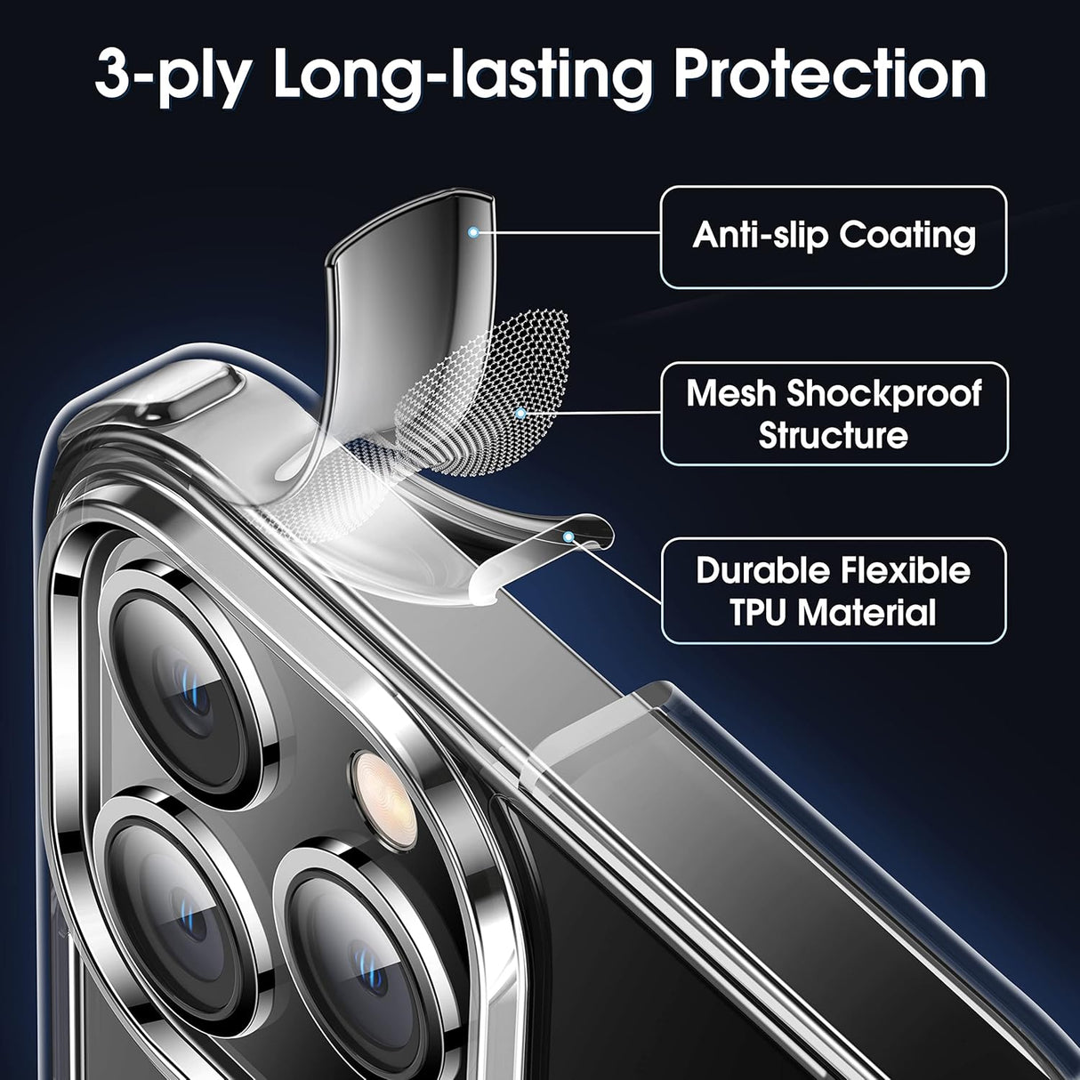 Funda transparente celular protectora a prueba de golpes