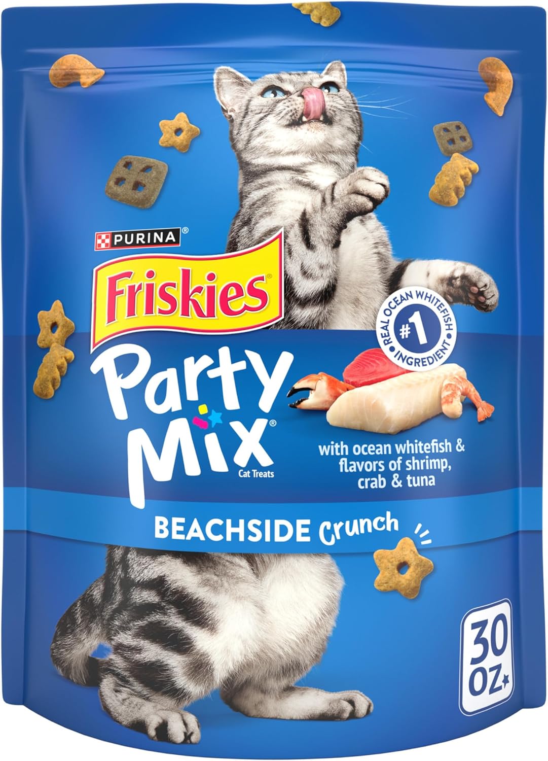 Golosinas para gatos Friskies Party Mix Beachside Crunch 30 oz.