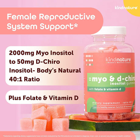 Suplemento Gomitas de mio-inositol y D-Chiro inositol folato
