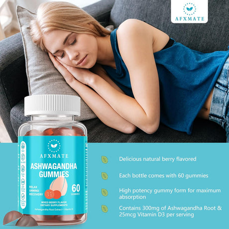 Gummies de Ashwagandha y Vitamina D AFXMATE 120 Contenido