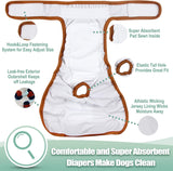 Wegreeco - Pañales lavables para perros hembra (3 unidades)