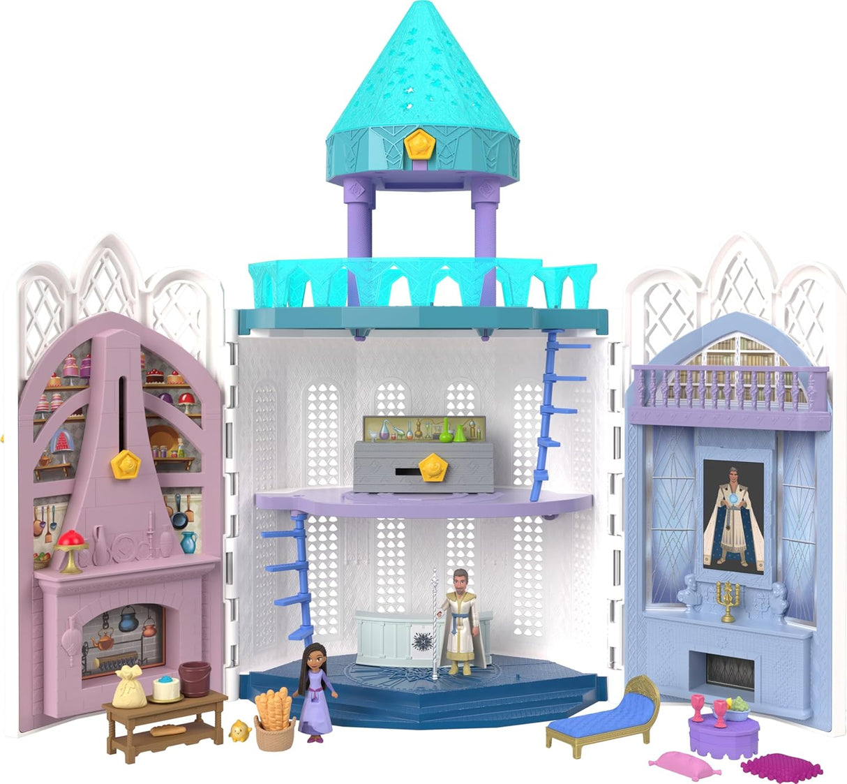 Casita de Juguete Disney Wish Mattel con 2 Muñecos y Accesorios