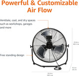 Ventilador Industrial 20 Amazon Basics, 3 Velocidades, 125W