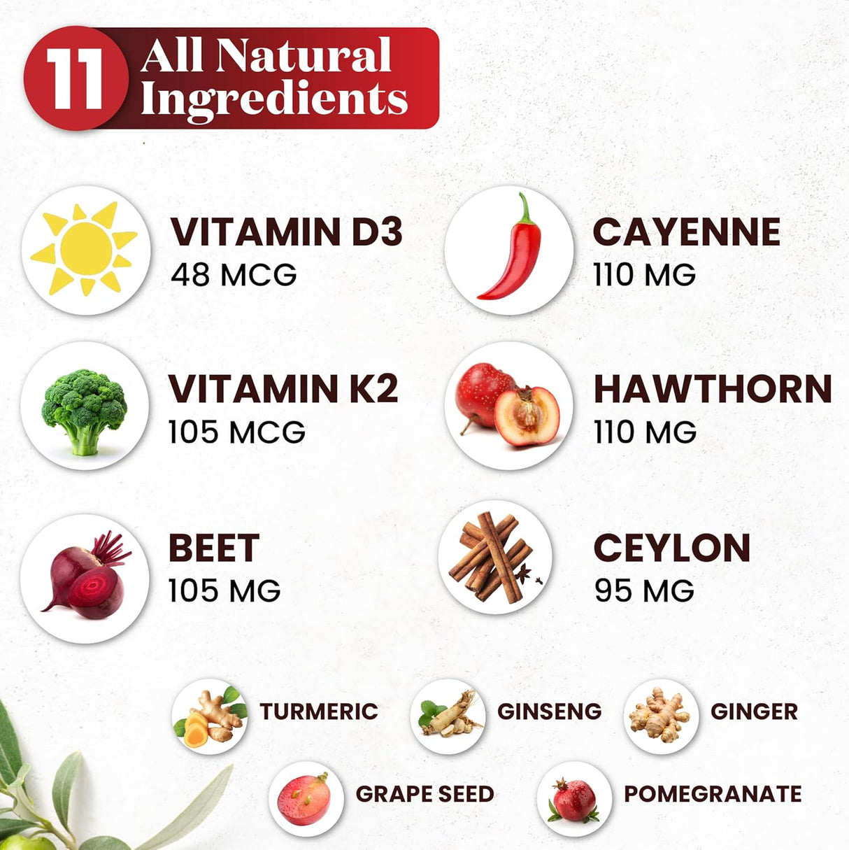 Suplemento Líquido Cayena + Baya de Sauco, D3 K2, Remolacha, Ceylon, Cúrcuma, Ginseng 4 OZ