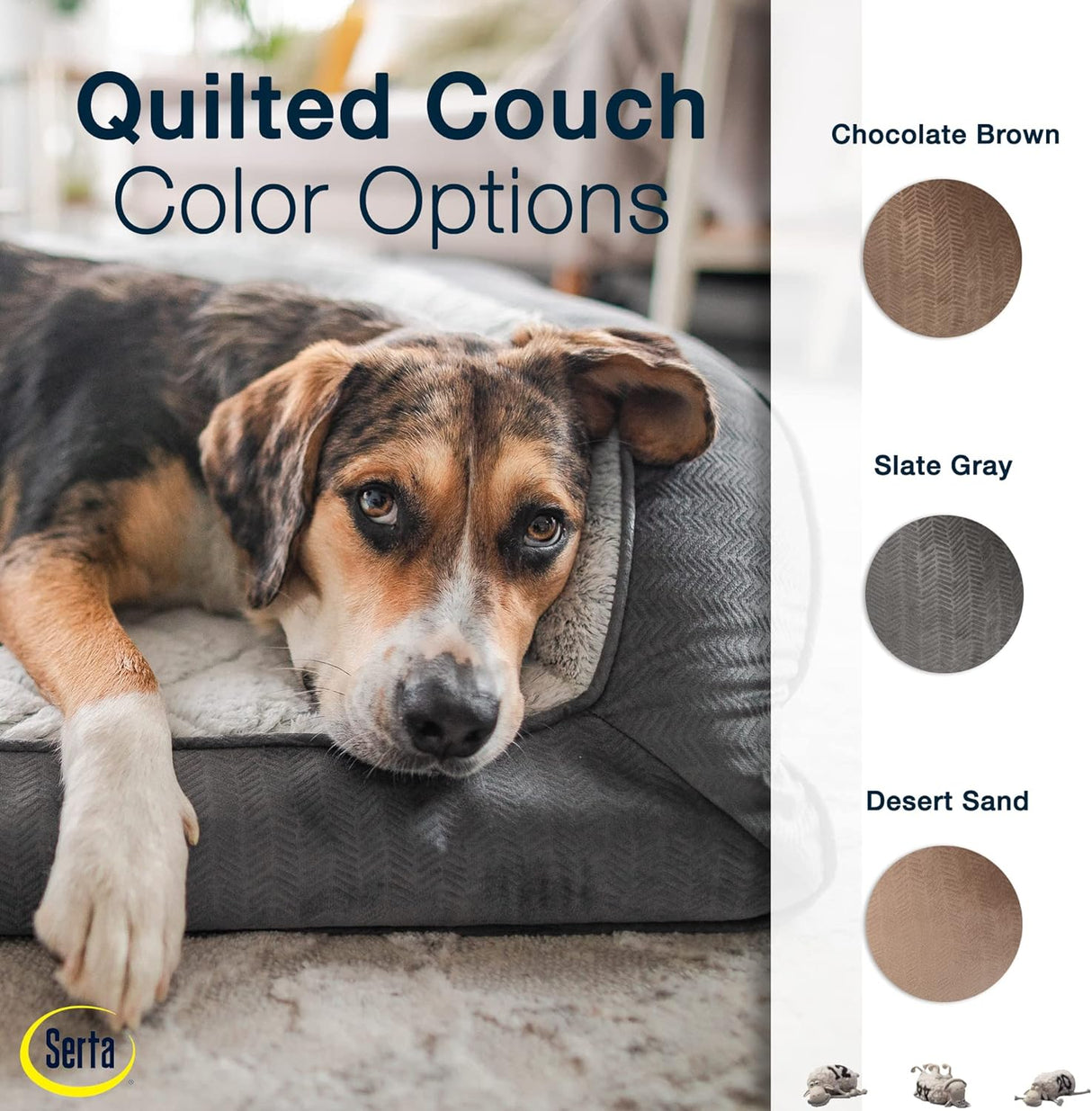 Cama ortopédica acolchada para perros Serta - Grande