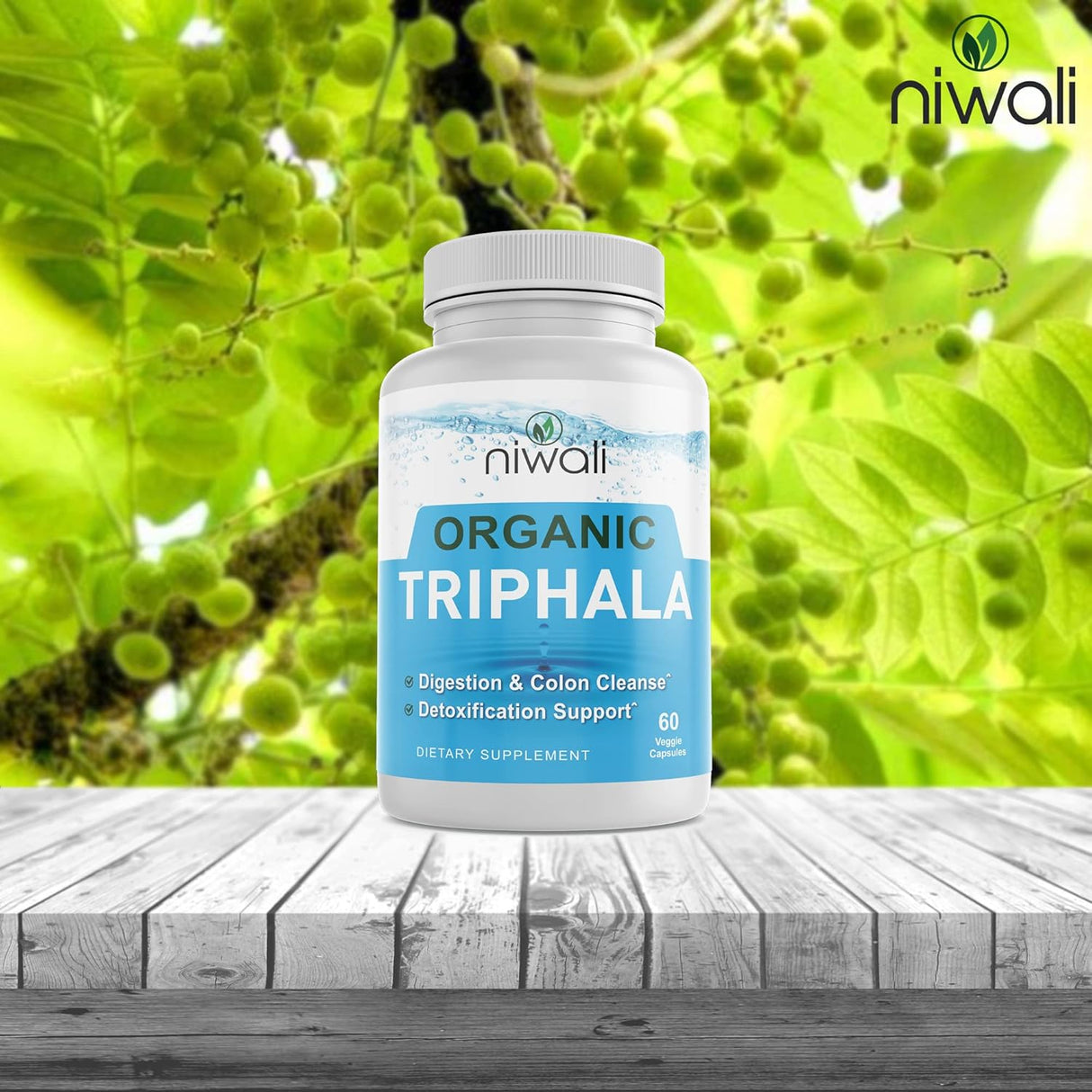 Suplemento orgánico de hierbas Triphala Apoyo del colon 60u