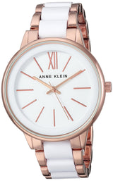 Reloj de pulsera en tono dorado rosa y blanco para mujer