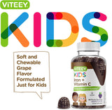 Gomitas de Hierro y Vitamina C para Niños - Veganas, Sin Gelatina