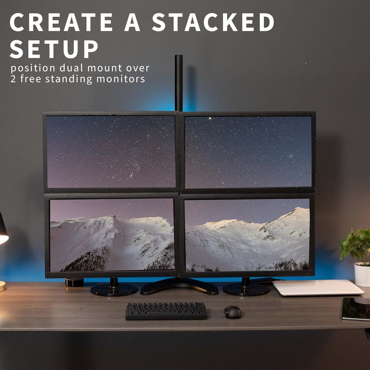 Soporte Doble de Monitor VIVO, Brazo Ajustable, STAND-V012F