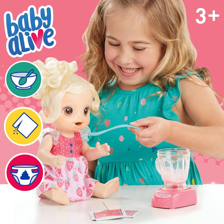 Baby Alive Mezcladora Mágica Muñeca, Set con Licuadora, Edad 3+