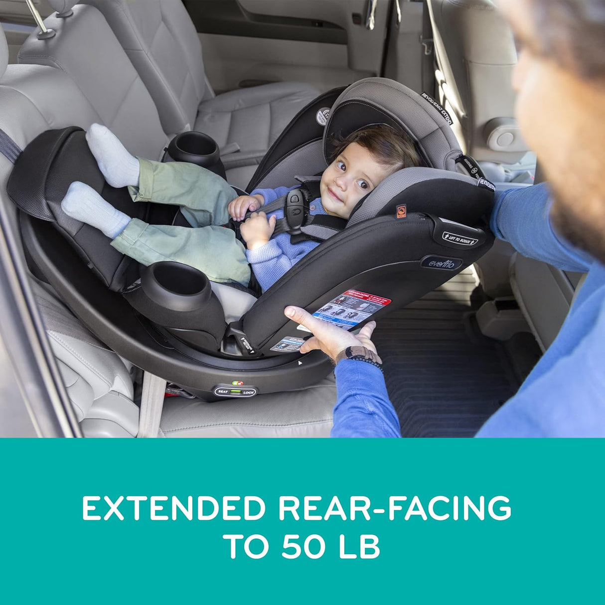 Evenflo Asiento giratorio todo en uno para automóvil  funda