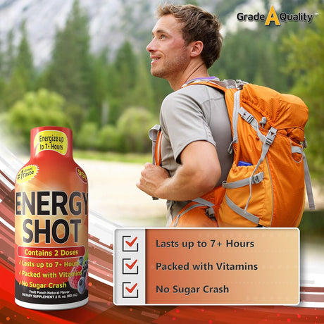 Vitamina Energy Shots, sabor a ponche de frutas pack 12