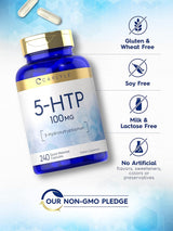 Suplemento 5HTP 100mg | Carlyle | No GMO, Sin Gluten | 240 Cápsulas