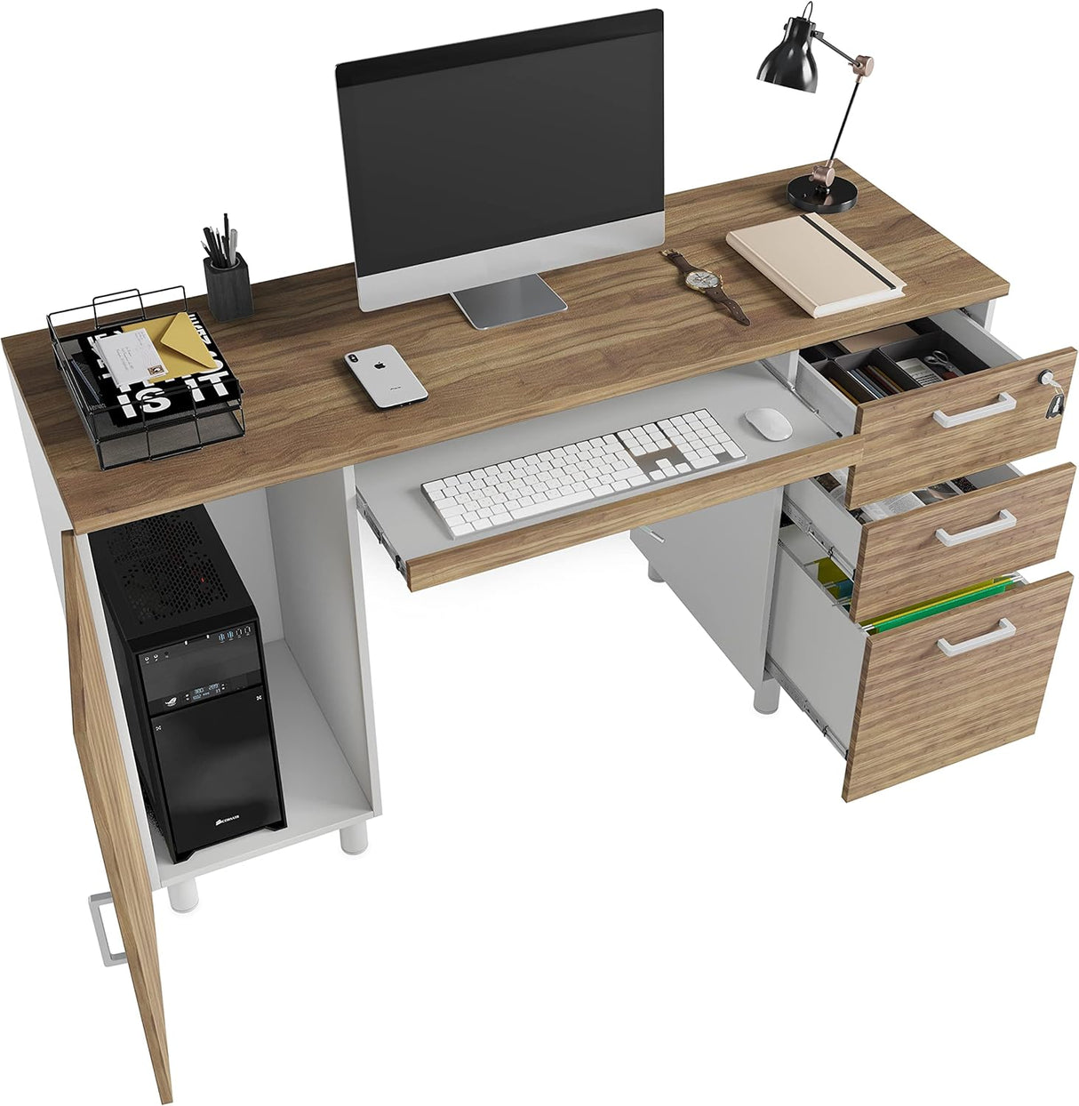 Escritorio Venice - Crafts & Comfort, 3 Cajones, Soporte CPU
