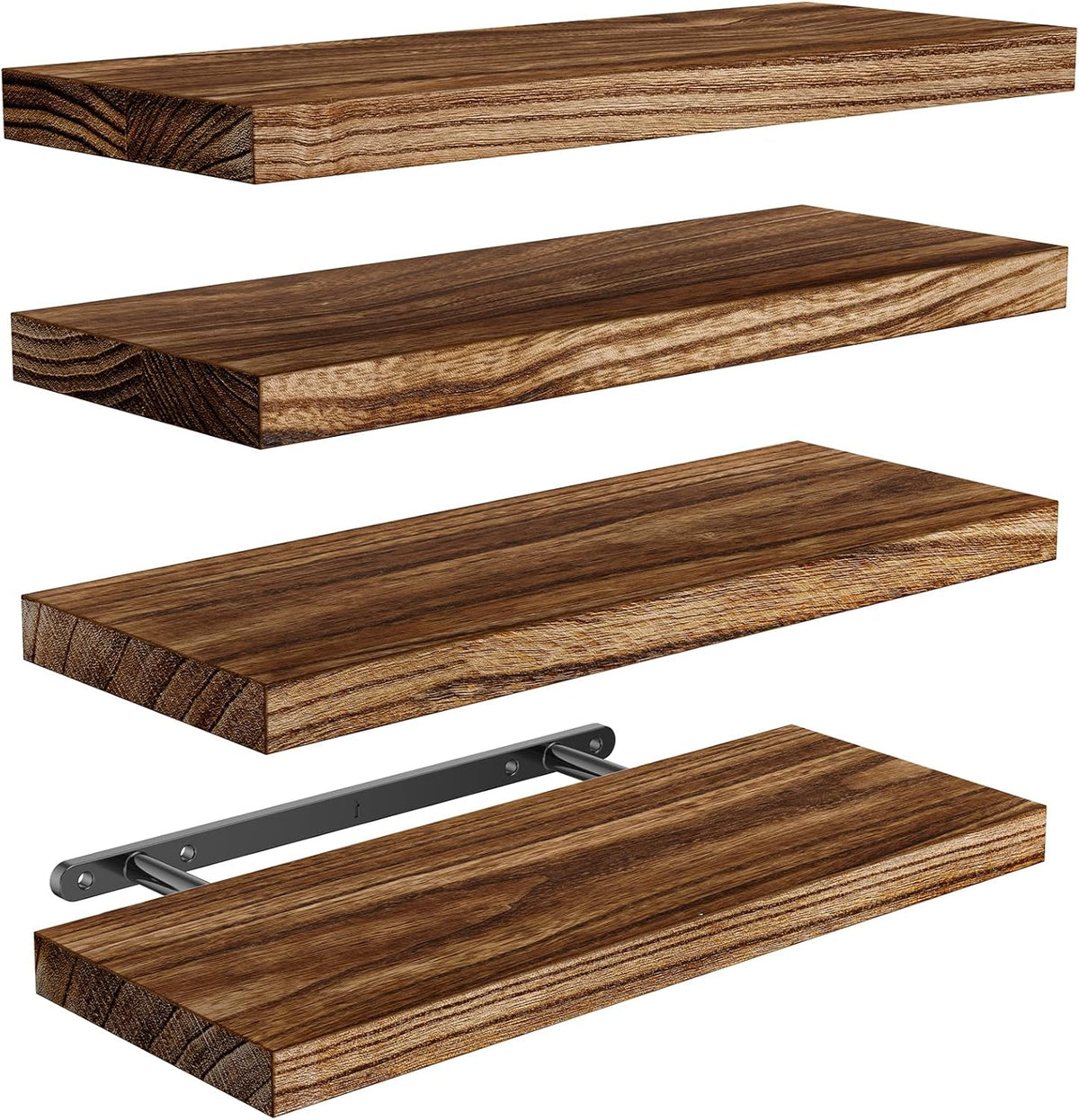 Estantes Flotantes de Madera, AMADA HOMEFURNISHING, Set de 4, AMFS40BN