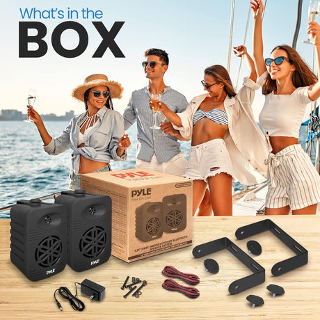 Par de altavoces Bluetooth para interiores y exteriores, 500 W, impermeable PDWRBT56BK