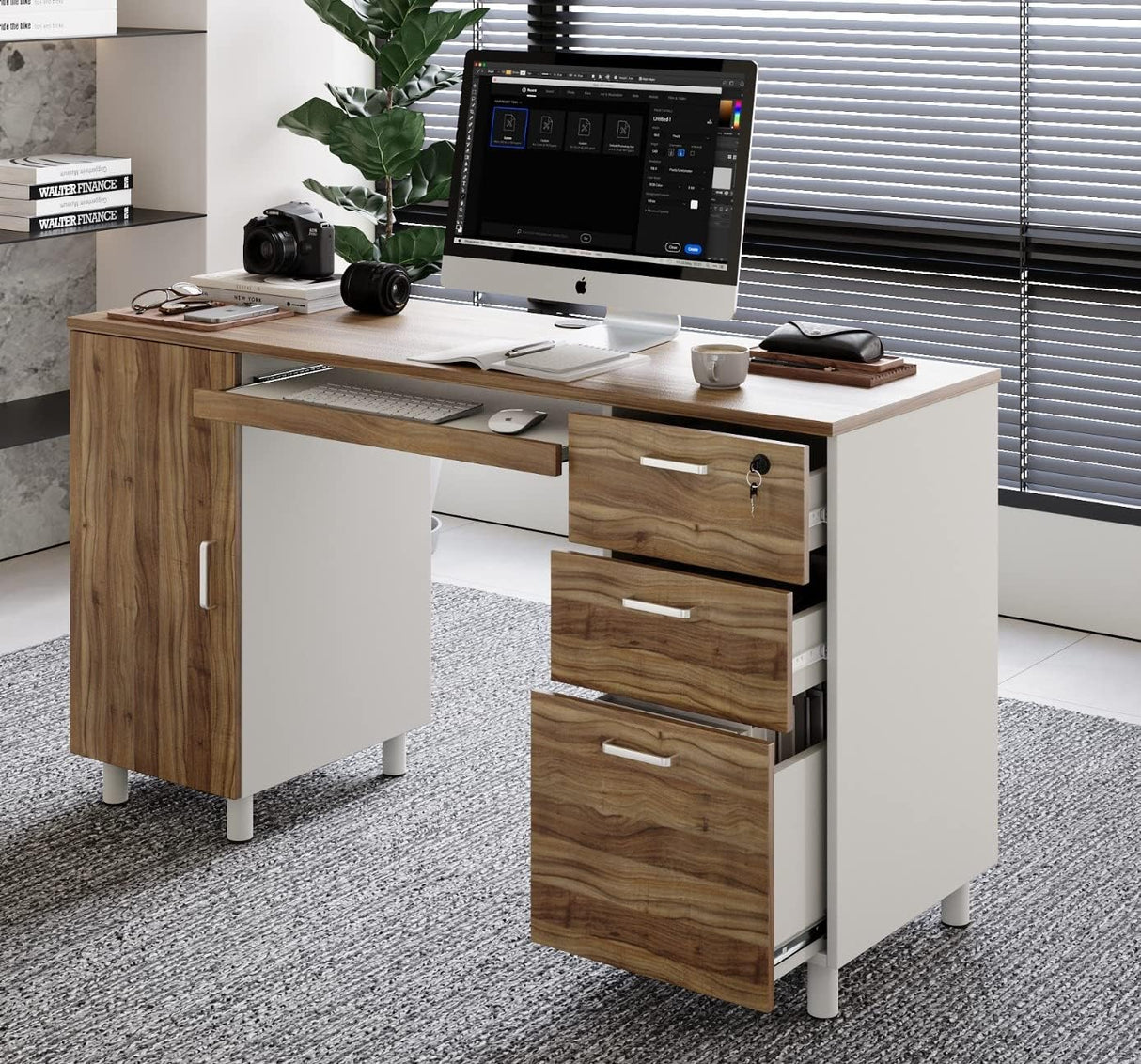 Escritorio Venice - Crafts & Comfort, 3 Cajones, Soporte CPU
