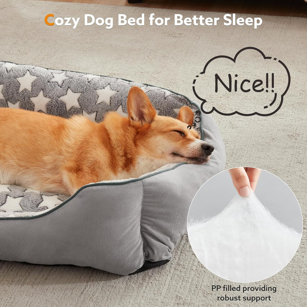 Cama ortopédica para perros grandes SIWA MARY, L (35x25x9)