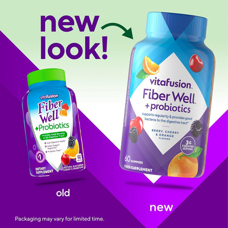 Gomitas Vitafusion Fiber Well + Probioticos, 60 cuentas
