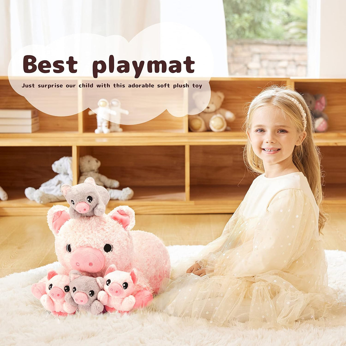 IKASA Mommy Pig - Peluche para mamá y bebé, (cerdo)