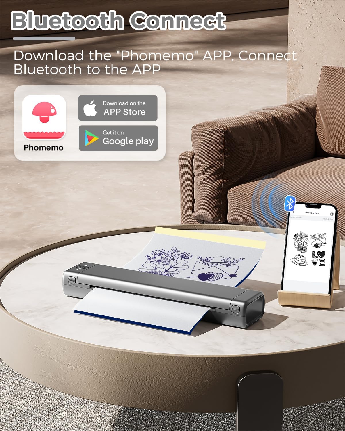 Phomemo M08F - Impresora Bluetoothde tatuaje máquina térmica