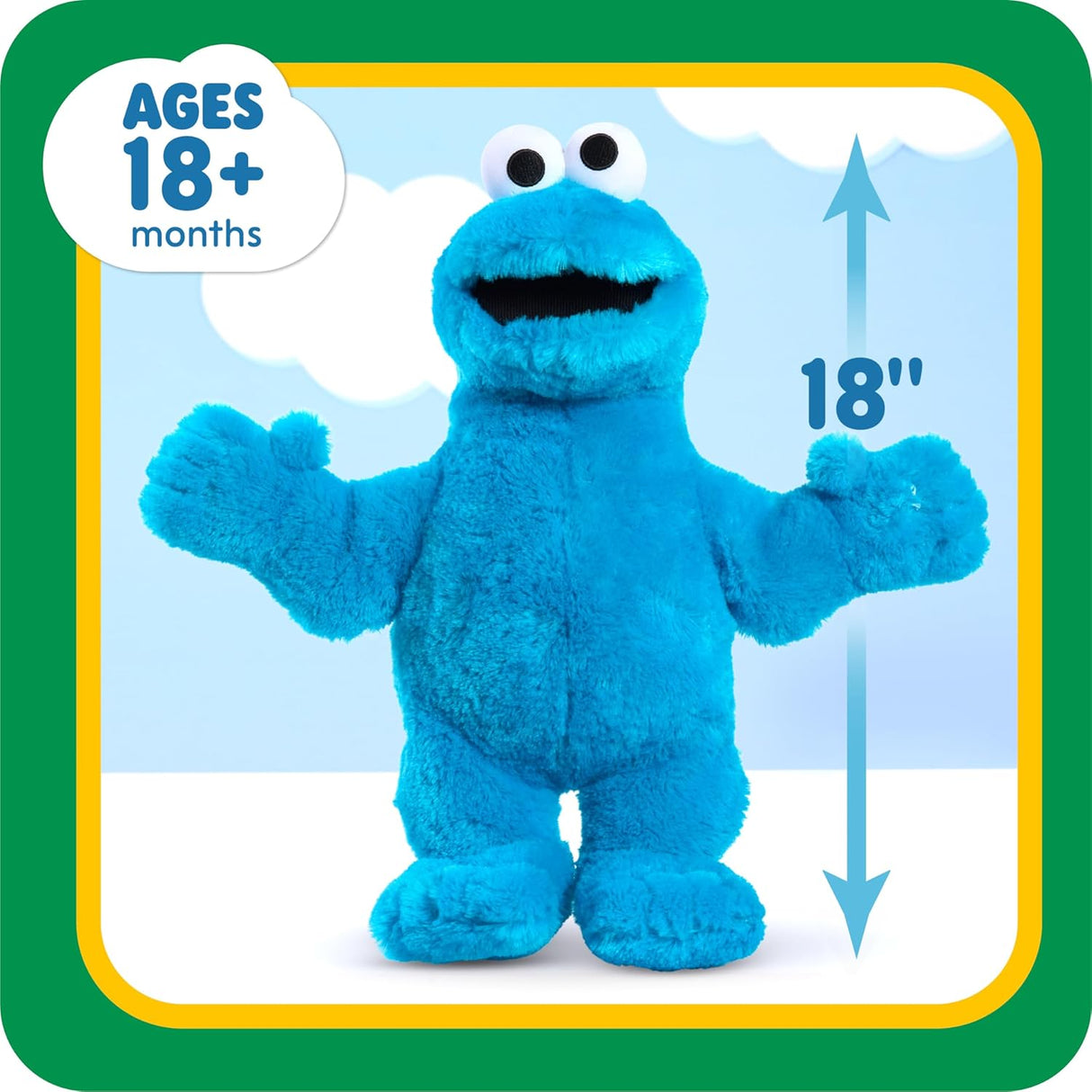 Muñeco de peluche Cookie Monster, Sesame Street, 18 pulgadas