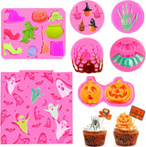 Moldes de Silicona Halloween, 7 Pcs, para Chocolates y Repostería