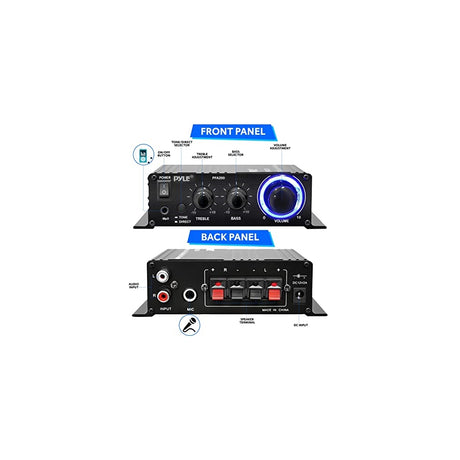 Mini amplificador de audio portátil color negro PYLE PFA200
